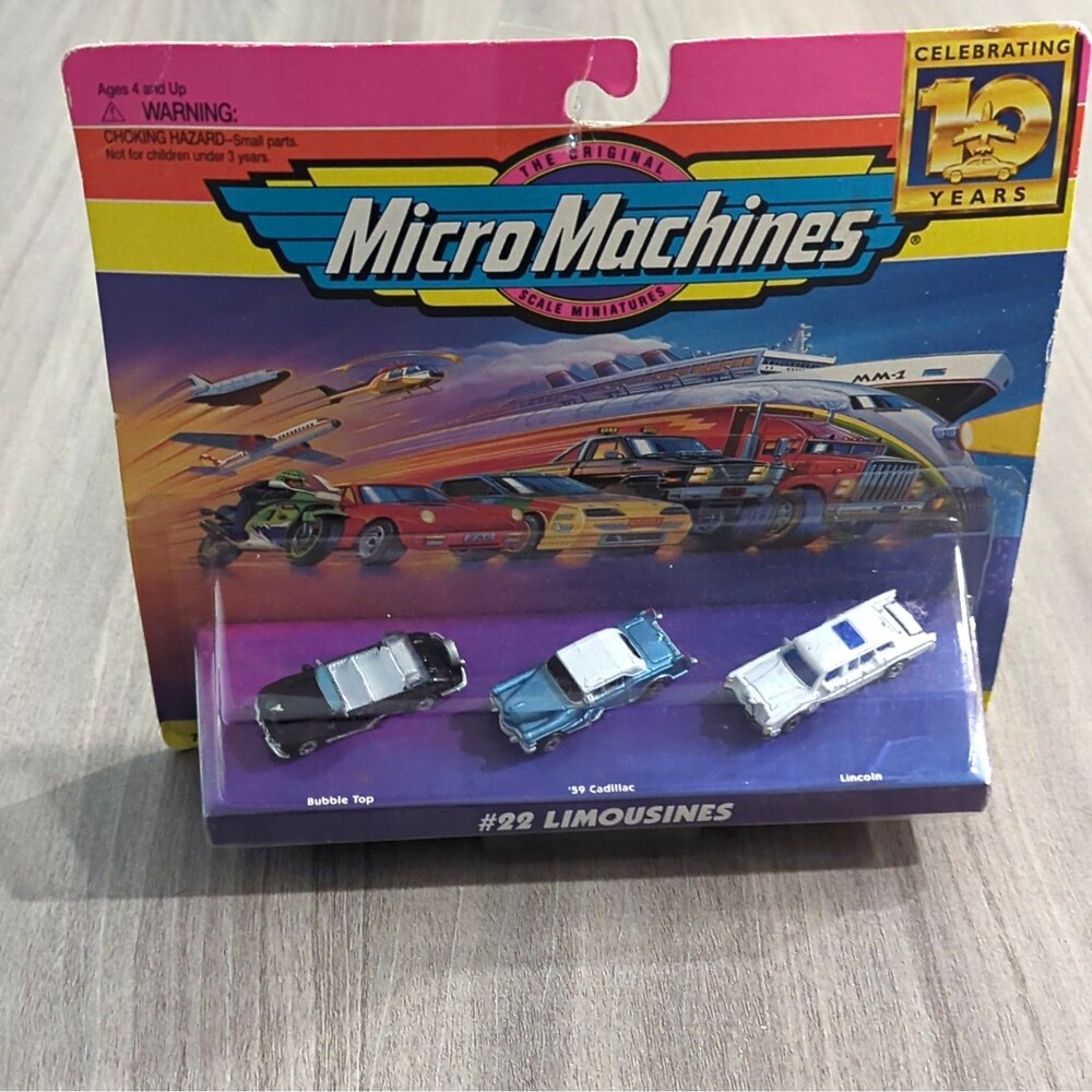 1997 Micro Machines #22 Limousines 10th Anniversary 3-Car Set Cadillac Lincoln